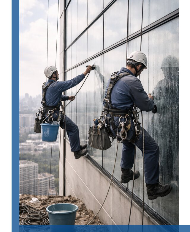 Профессиональная мойка фасадных окон альпинистами в Светлограде