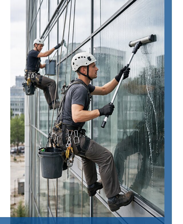 Мойка витражей альпинистами в Светлограде от 711 р. под ключ|ВЫСОТНИК-Свт