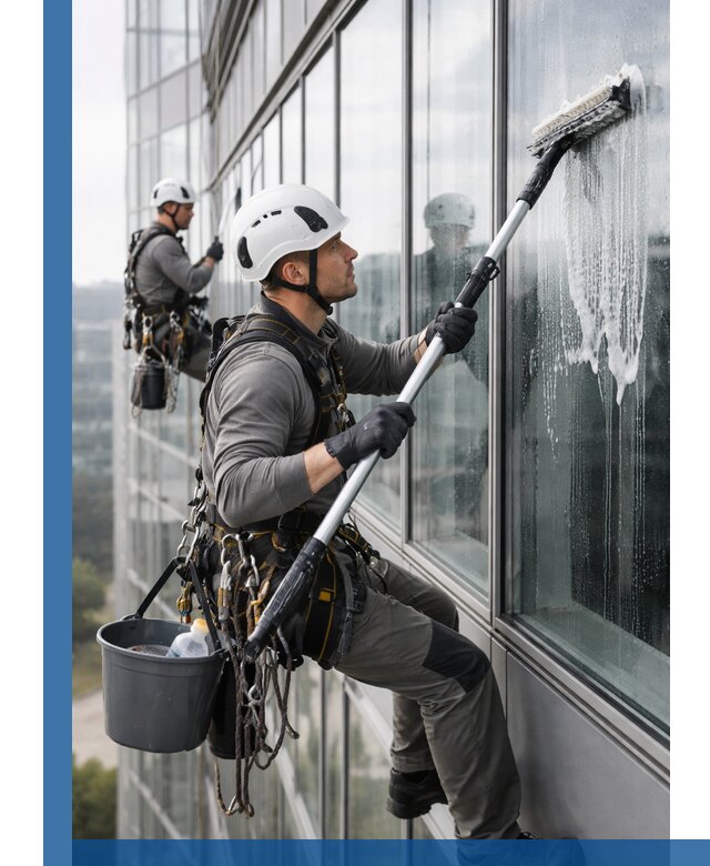 Высотная мойка сплошного остекления с выездом в Светлограде