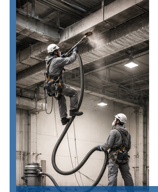 Обеспыливание потолочных конструкций в Светлограде промышленным альпинизмом