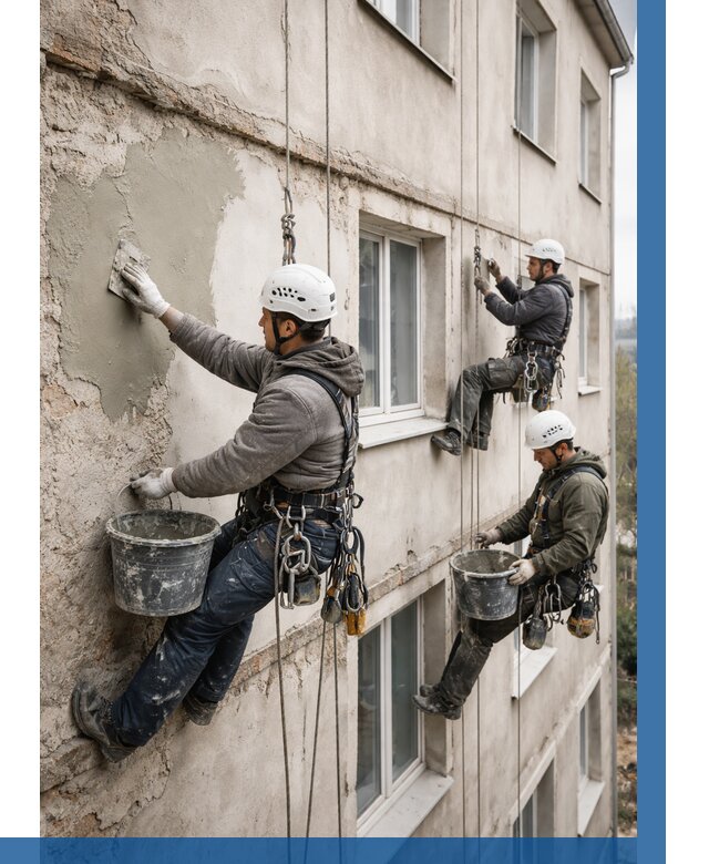 Ремонт штукатурного фасада в Светлограде от 762 р. под ключ | ВЫСОТНИК-Свт