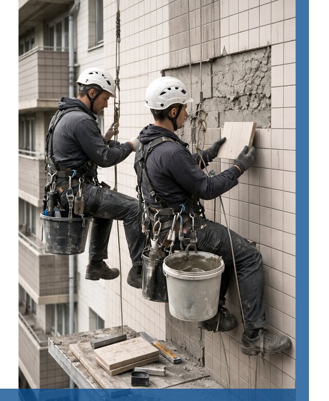 Ремонт облицовки фасада плиткой в Светлограде от 1828 р. | ВЫСОТНИК-Свт