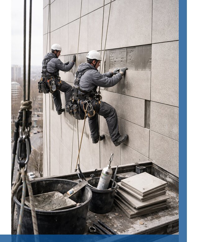 Ремонт фасада из керамогранита в Светлограде от 2540 р. | ВЫСОТНИК-Свт