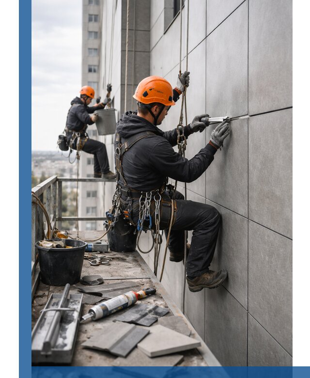 Профессиональный ремонт фасада из керамогранита в Светлограде