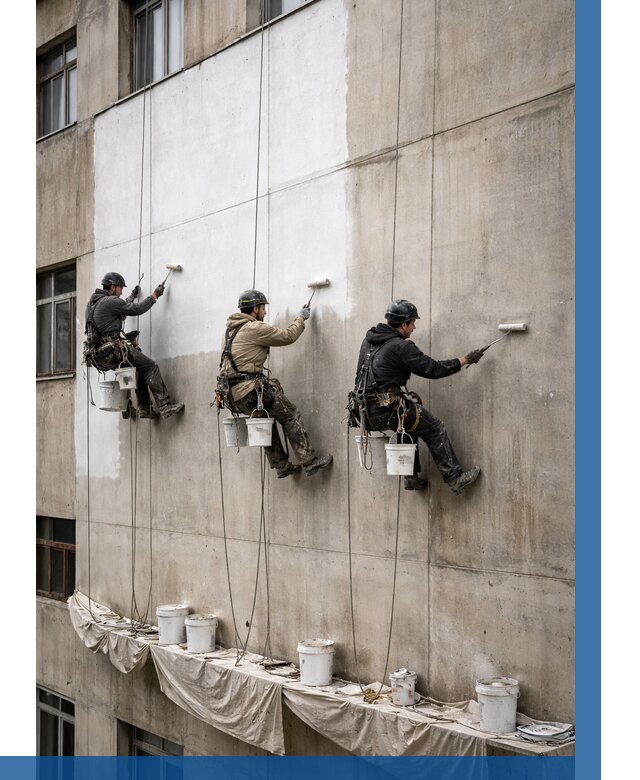 Покраска бетонного фасада в Светлограде от 356 р за м2 | ВЫСОТНИК-Свт