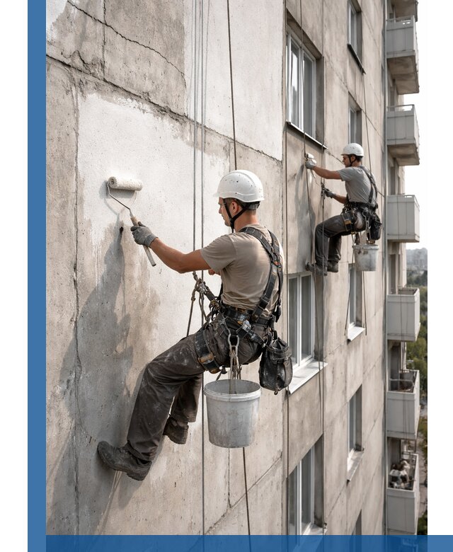 Покраска бетонного фасада в Светлограде для жилых и промышленных объектов