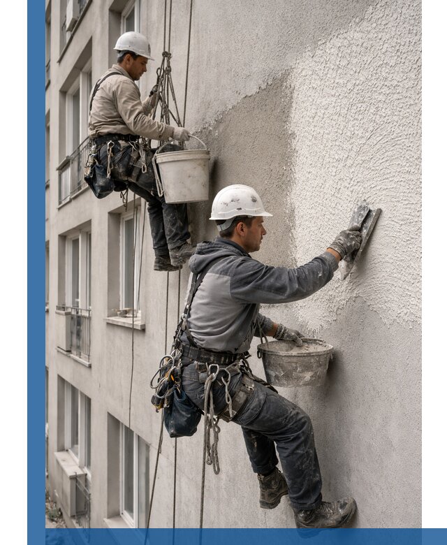 Нанесение декоративной штукатурки короед на фасад в Светлограде