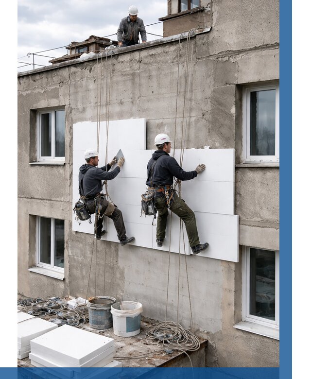 Утепление фасада пенополистиролом в Светлограде от 1828 р. | ВЫСОТНИК-Свт