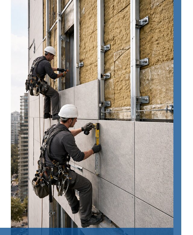 Монтаж вентилируемого фасада в Светлограде от 3555 р. | ВЫСОТНИК-Свт