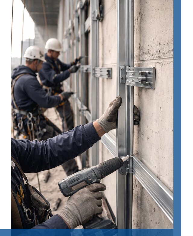 Монтаж подсистемы вентфасада в Светлограде от 863 р. | ВЫСОТНИК-Свт