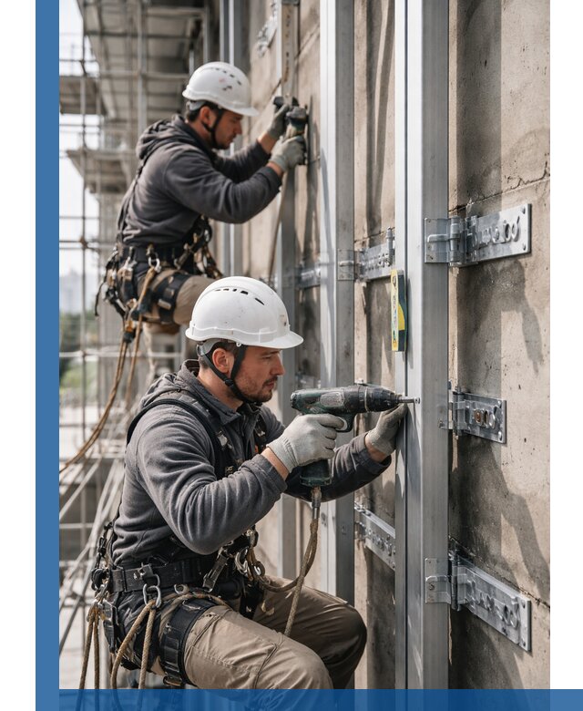 Монтаж и крепление подсистемы вентфасада в Светлограде