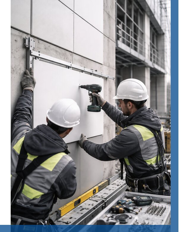 Монтаж композитных панелей фасада в Светлограде от 2540 р. | ВЫСОТНИК-Свт