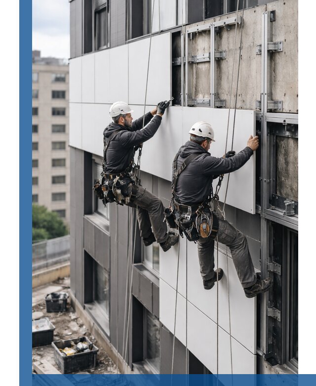 Монтаж композитных панелей фасада в Светлограде под ключ