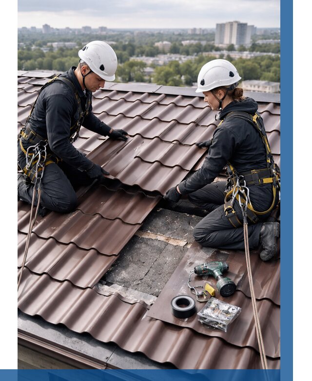 Ремонт металлочерепицы на крыше в Светлограде от 914 р. | ВЫСОТНИК-Свт