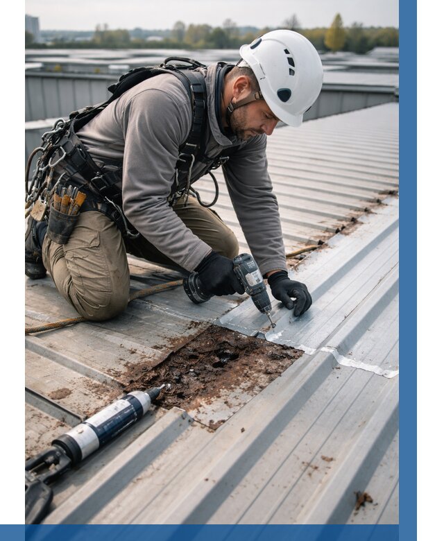 Ремонт профнастила на кровле в Светлограде от 711 р. | ВЫСОТНИК-Свт