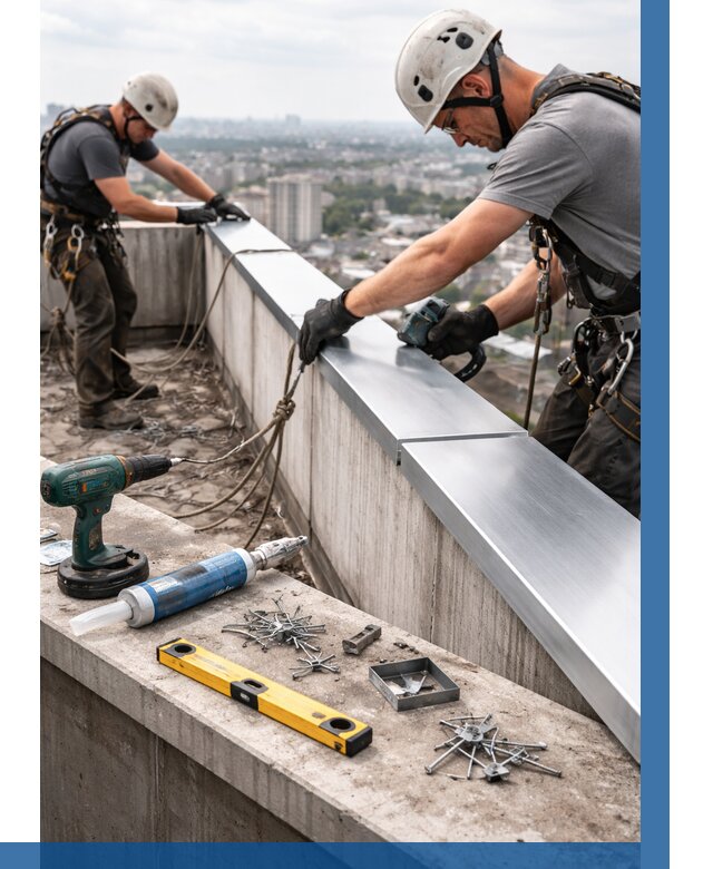 Монтаж парапетных крышек в Светлограде от 813 р. | ВЫСОТНИК-Свт