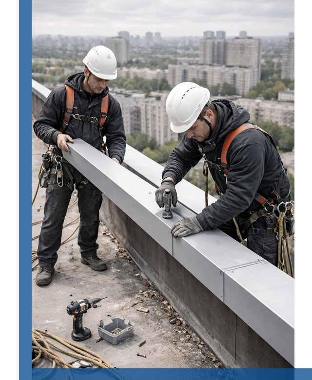 Монтаж парапетных крышек и ограждений кровли в Светлограде