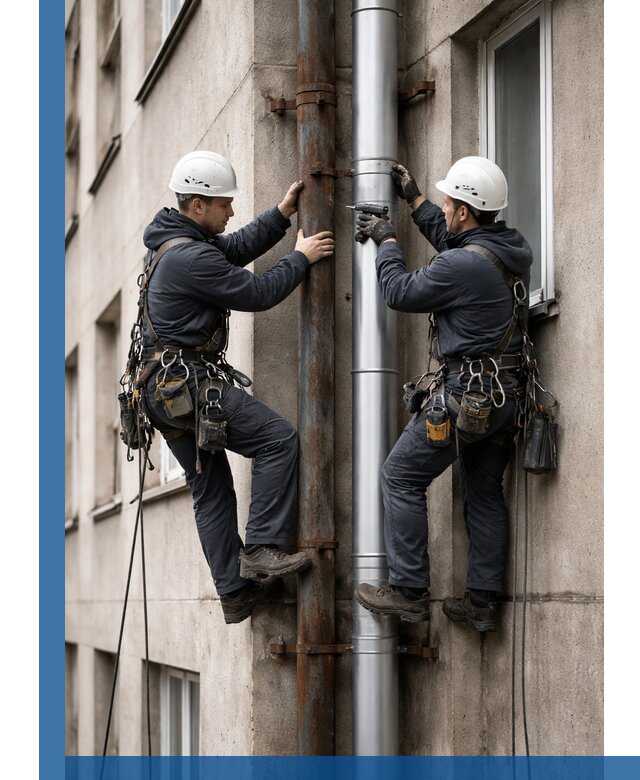 Замена водосточных труб в Светлограде: монтаж и демонтаж под ключ