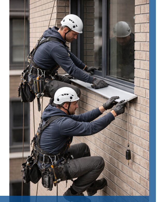 Монтаж оконных отливов под ключ в Светлограде от 3555 р. | ВЫСОТНИК-Свт