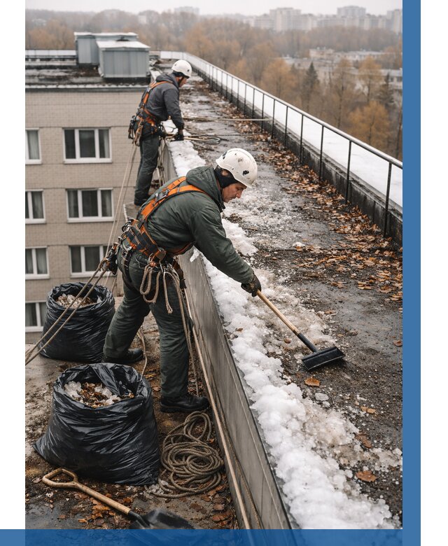 Очистка кровли по периметру в Светлограде от 559 р. | ВЫСОТНИК-Свт