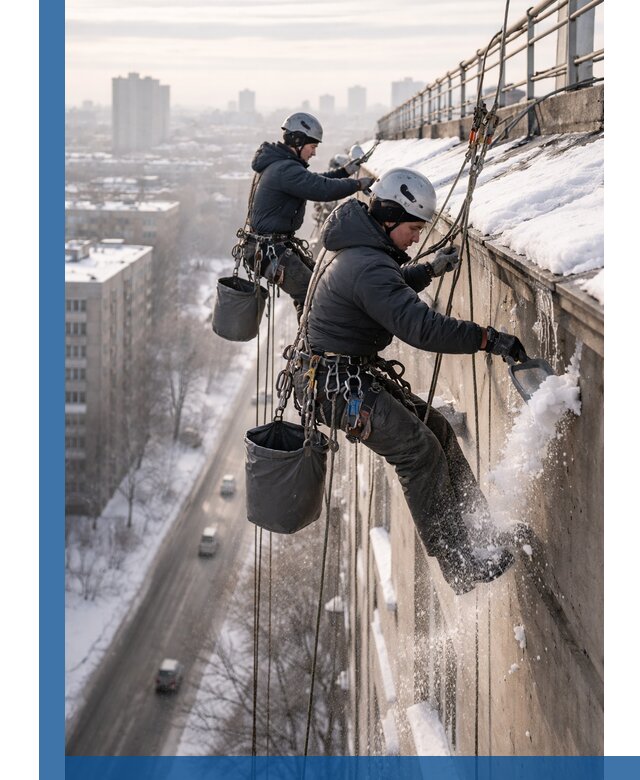 Очистка карнизов от снега в Светлограде профессионально и безопасно