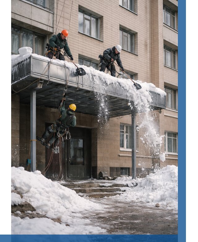 Очистка козырьков от снега в Светлограде от 3555 р. | ВЫСОТНИК-Свт