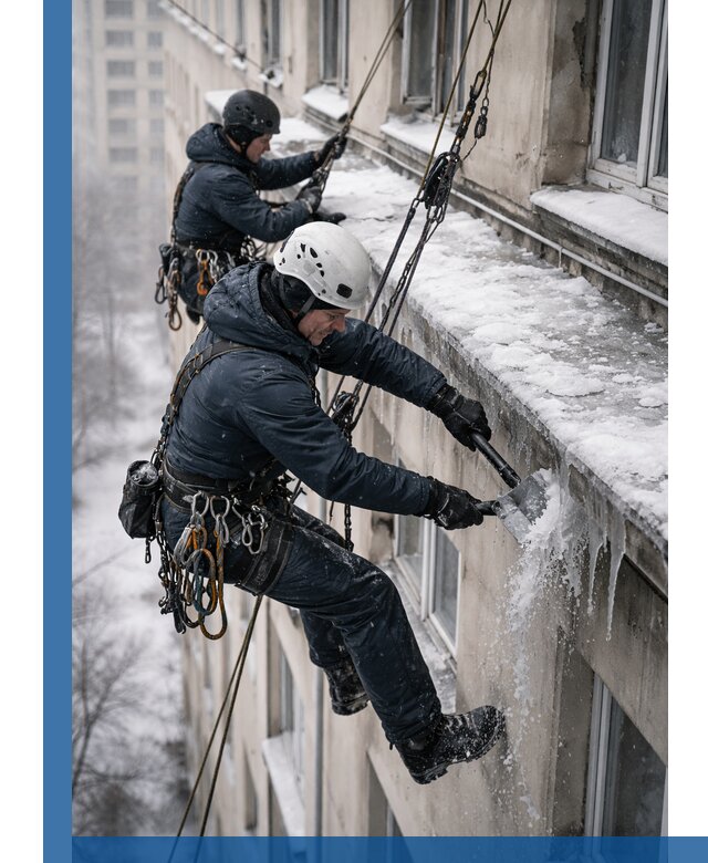 Удаление наледи и сосулек с карнизов в Светлограде профессионально