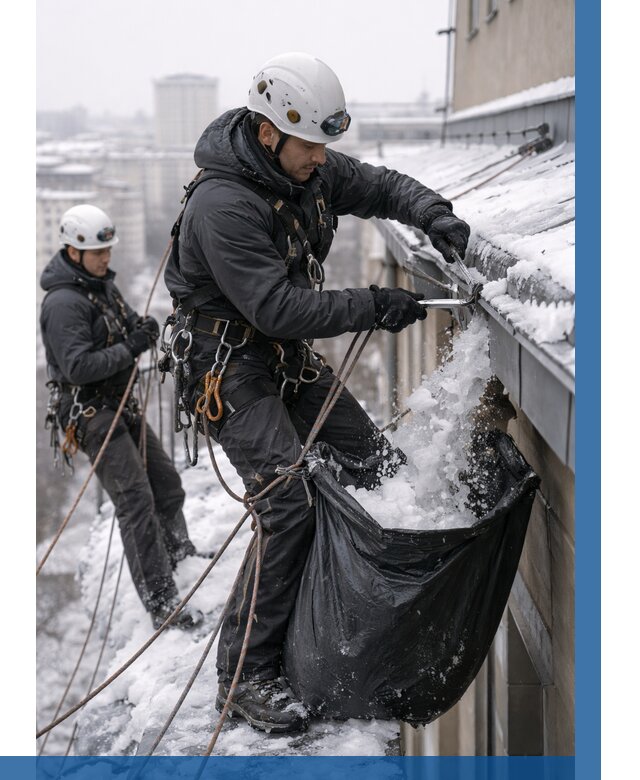 Аварийная очистка крыши в Светлограде под ключ от 305 р. | ВЫСОТНИК-Свт