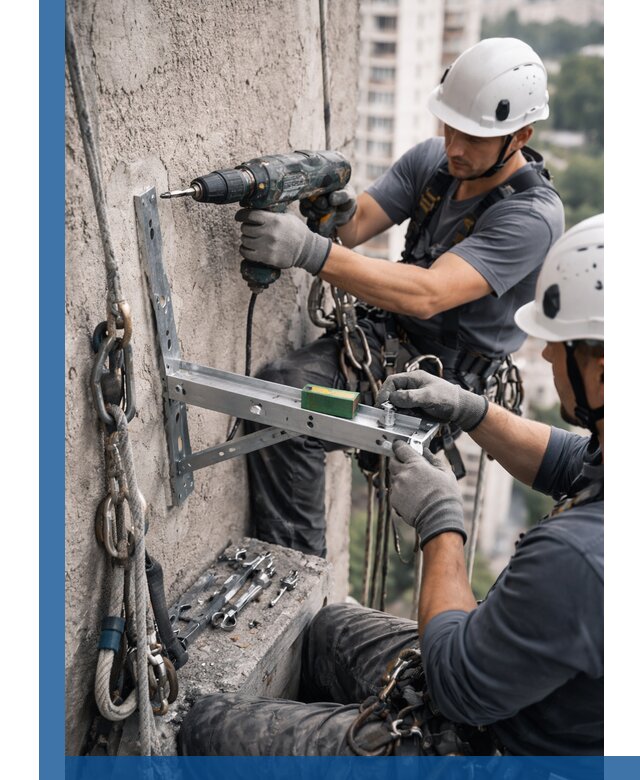 Установка кронштейнов кондиционера и крепежа в Светлограде