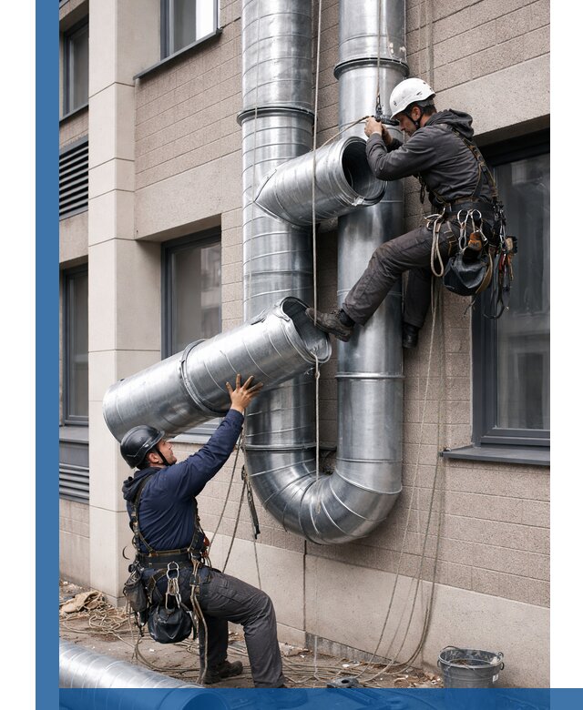 Монтаж фасадных воздуховодов в Светлограде с герметизацией и крепежом