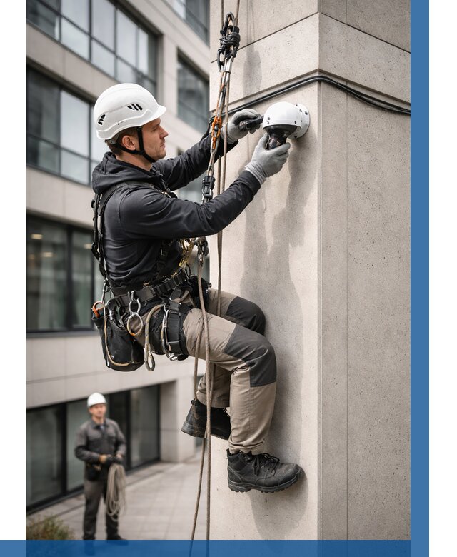 Монтаж камер видеонаблюдения на фасаде в Светлограде от 8634 р.-ВЫСОТНИК-Свт