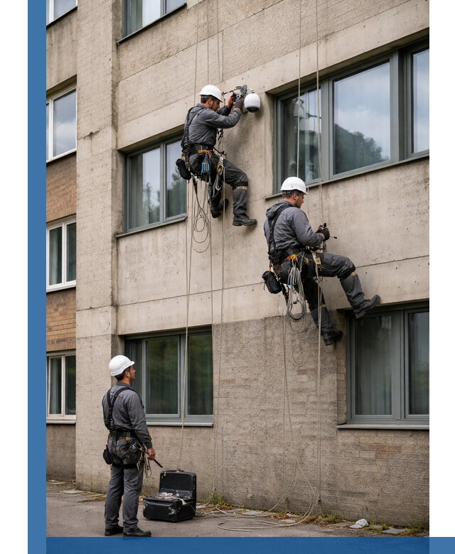 Монтаж фасадных камер видеонаблюдения в Светлограде под ключ