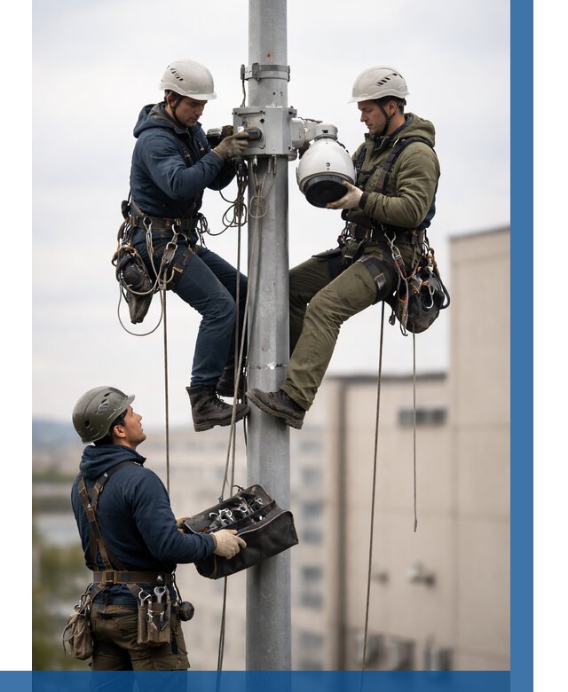 Установка видеокамер на мачте в Светлограде от 8634 р. | ВЫСОТНИК-Свт