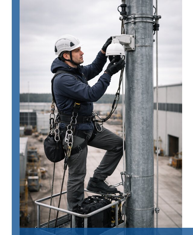Профессиональная установка видеокамер на мачте в Светлограде