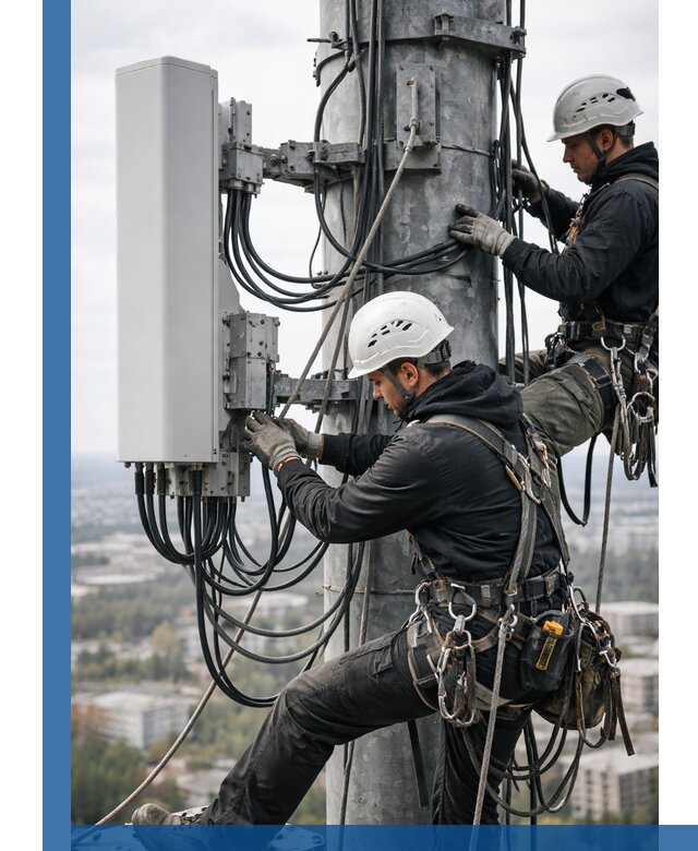 Монтаж оборудования связи на мачте в Светлограде с пусконаладкой