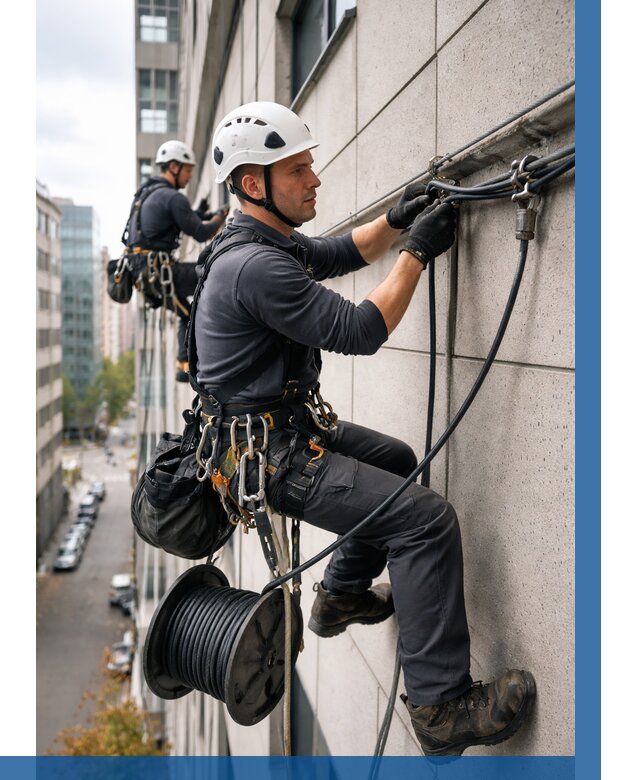 Прокладка кабеля по фасаду в Светлограде от 356 р. | ВЫСОТНИК-Свт