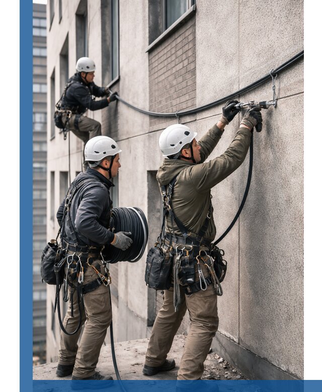 Прокладка кабеля по фасаду в Светлограде, профессиональный монтаж