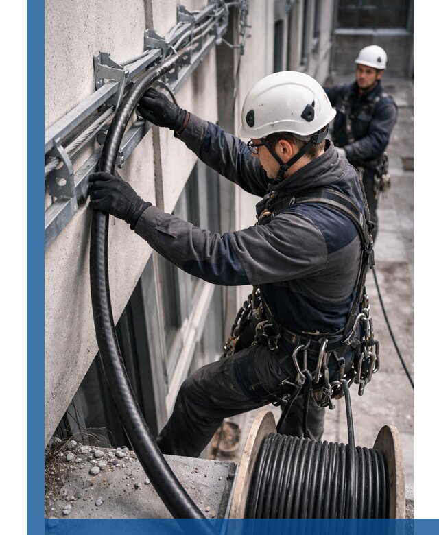 Протяжка кабеля питания на высоте в Светлограде с гарантией безопасности и качества