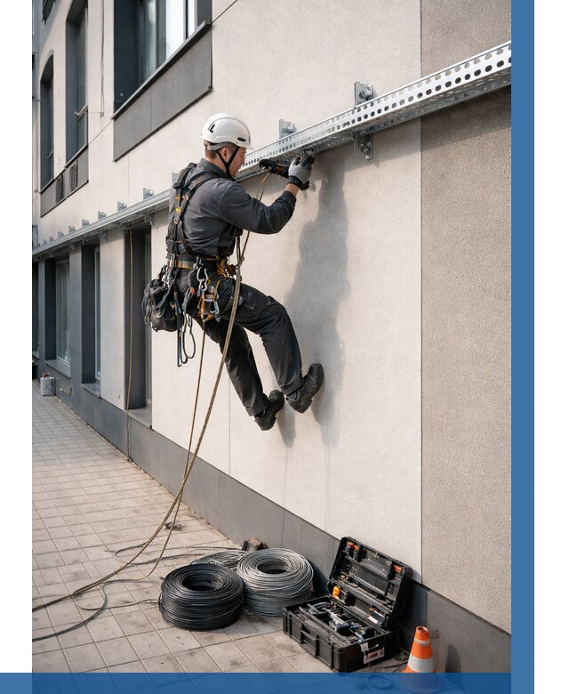 Монтаж кабельных лотков на фасаде в Светлограде от 1219 р. | ВЫСОТНИК-Свт