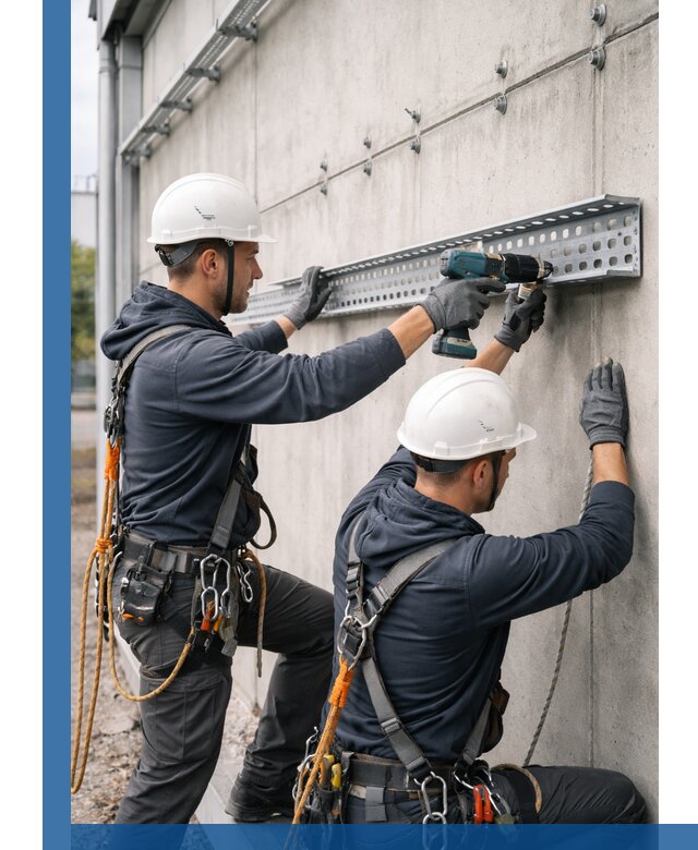 Монтаж кабельных лотков на фасаде зданий в Светлограде с гарантией