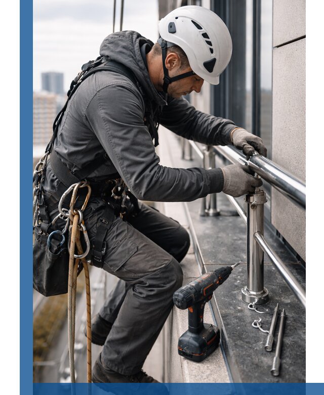 Монтаж ограждений на высоте в Светлограде для зданий и конструкций