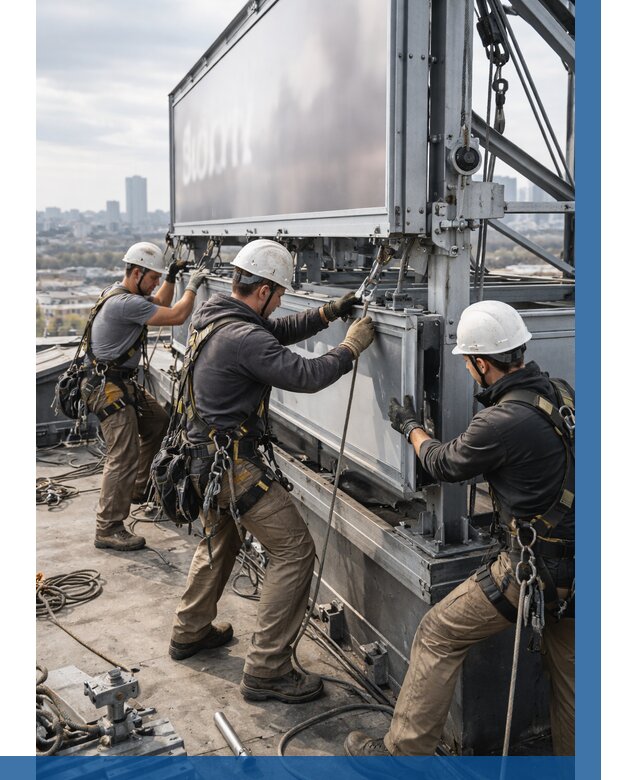 Монтаж крышной рекламной конструкции в Светлограде от 60948 р.|ВЫСОТНИК-Свт