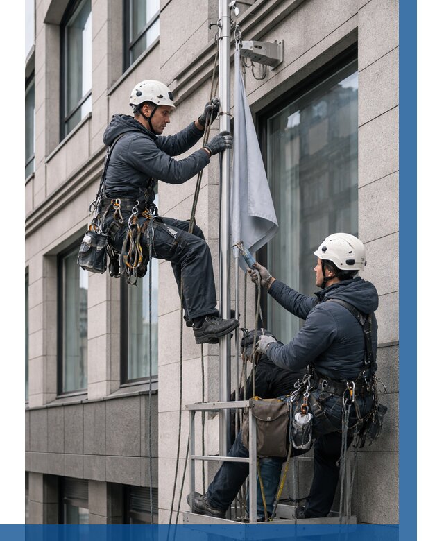 Установка флагов на фасаде в Светлограде от 4571 р. | ВЫСОТНИК-Свт