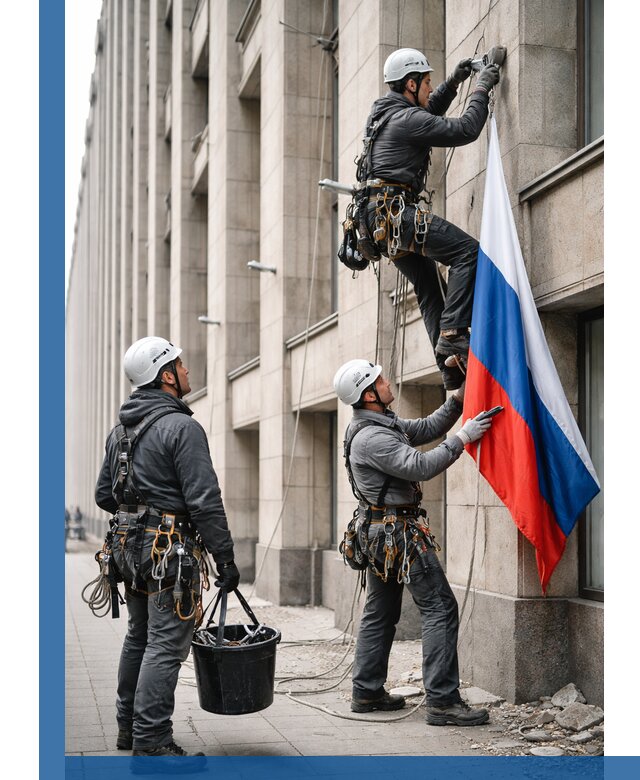 Профессиональная установка флагов на фасаде в Светлограде