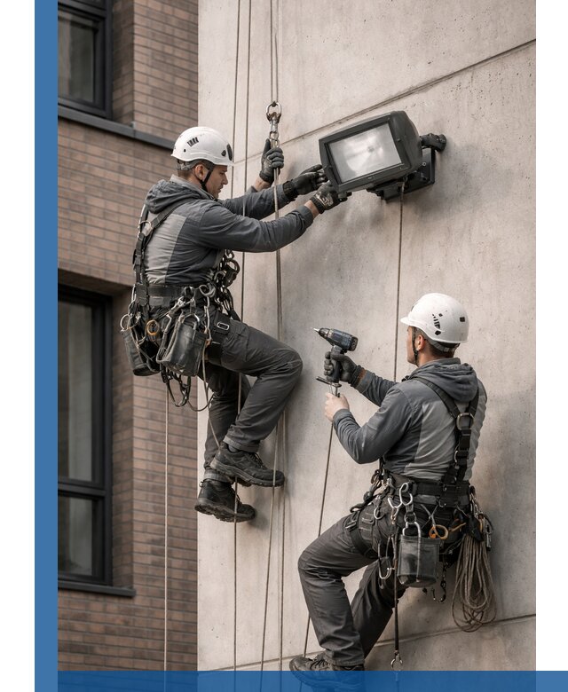 Профессиональный монтаж фасадных прожекторов в Светлограде под ключ