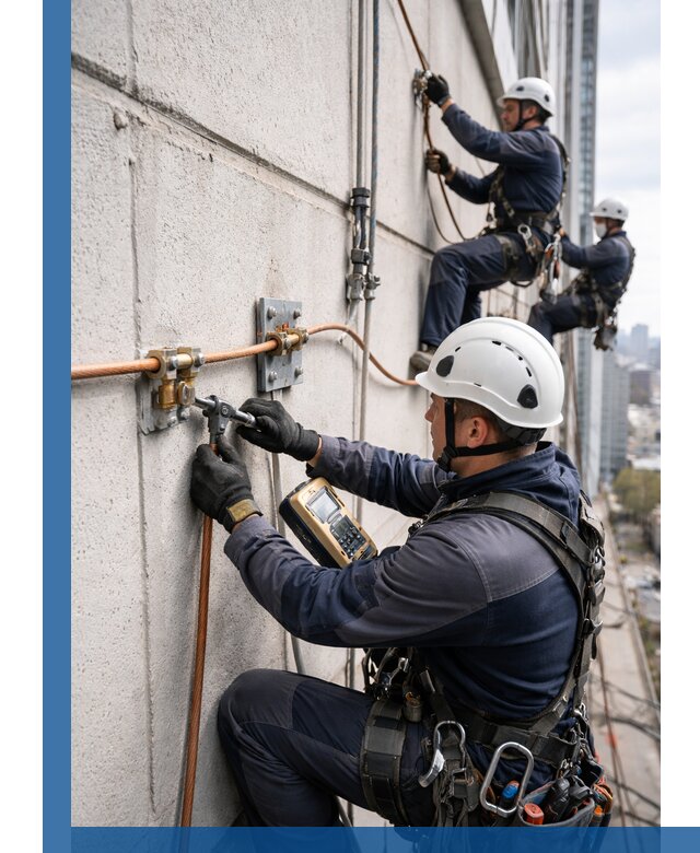 Монтаж системы заземления здания и молниезащиты в Светлограде