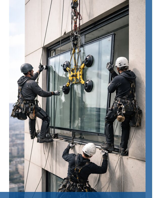 Монтаж стеклопакетов на высоте в Светлограде от 3251 р. | ВЫСОТНИК-Свт