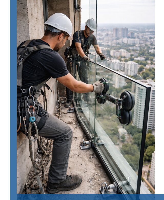 Монтаж стеклянных ограждений под ключ с гарантией в Светлограде