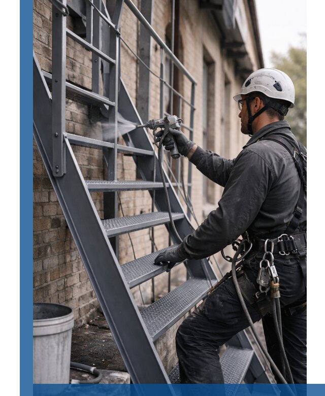 Покраска и антикоррозионная защита пожарных лестниц в Светлограде