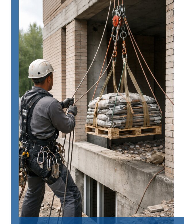 Подъем материалов на этаж веревками в Светлограде оперативно